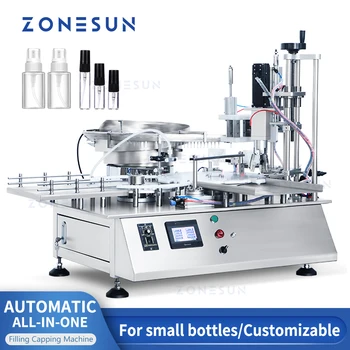 ZONESUN ZS-AFC7 Automática de frascos de Líquido de Enchimento de Nivelamento da Máquina Magnética Bomba de conta-Gotas Essencial Perfume Gota de Enchimento